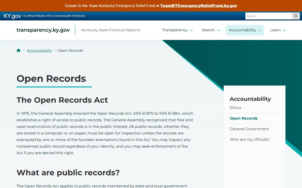Magoffin County inmate records Kentucky Open Records Act overview